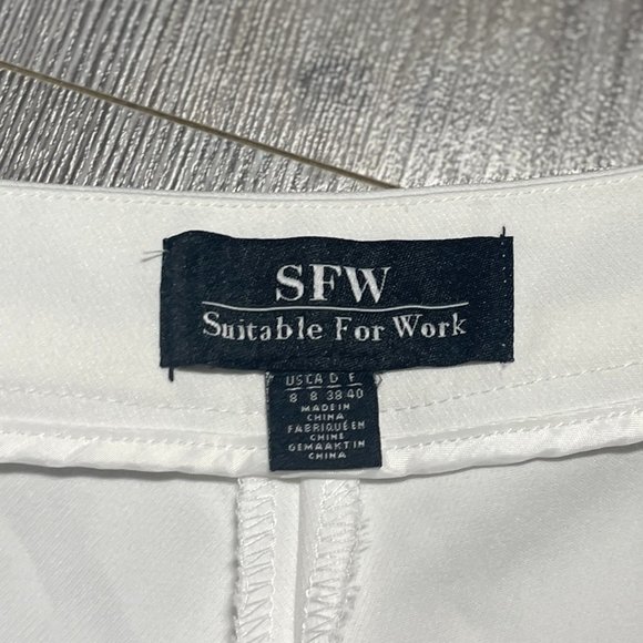 NWT | SFW Colourblock Wide Leg Pants | White & Green | Capris | US 8 | - Picture 5 of 7